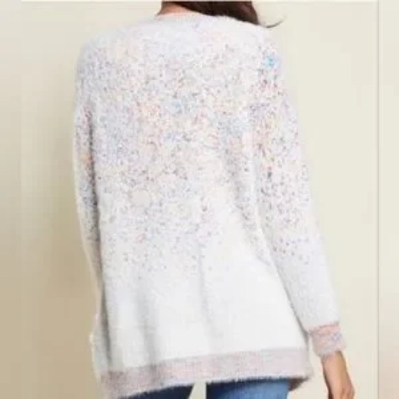 ModCloth Future Looks Fuzzy 3X Rainbow Dot Cardigan with Pockets - Picture 9 of 9